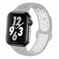 Bracelet montre sport silicone 38 à 49 mm pour Apple Watch – Couleur du bracelet Silver white 4