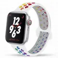 Bracelet montre sport silicone 38 à 49 mm pour Apple Watch – Couleur du bracelet White-Pride 1