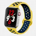 Bracelet montre sport silicone 38 à 49 mm pour Apple Watch – Couleur du bracelet Yellow-blue 36