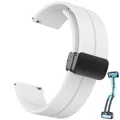 Bracelet montre sport silicone boucle magnétique 20 à 22 mm – Couleur du bracelet BLANC