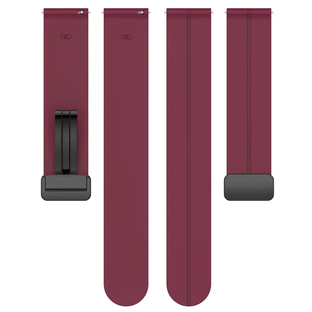 Bracelet montre sport silicone boucle magnétique 20 à 22 mm