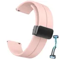 Bracelet montre sport silicone boucle magnétique 20 à 22 mm – Couleur du bracelet Rose