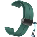 Bracelet montre sport silicone boucle magnétique 20 à 22 mm – Couleur du bracelet vert