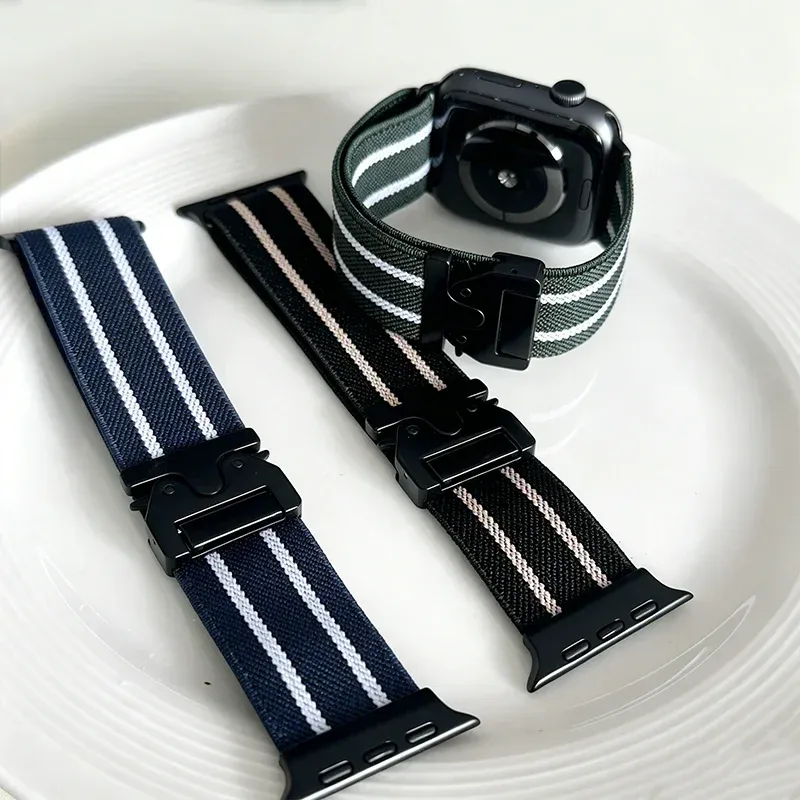 Bracelet Nato nylon tissé Apple Watch 41 à 49 mm