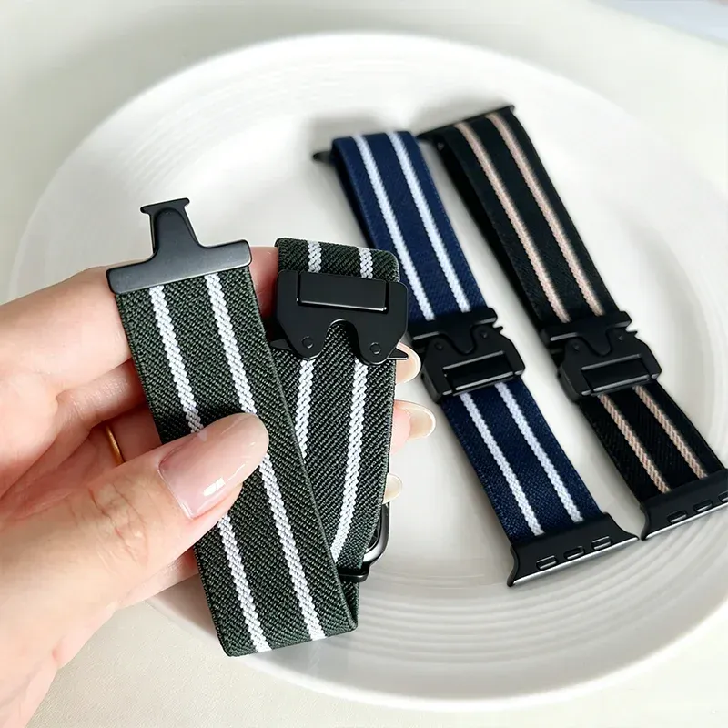 Bracelet Nato nylon tissé Apple Watch 41 à 49 mm
