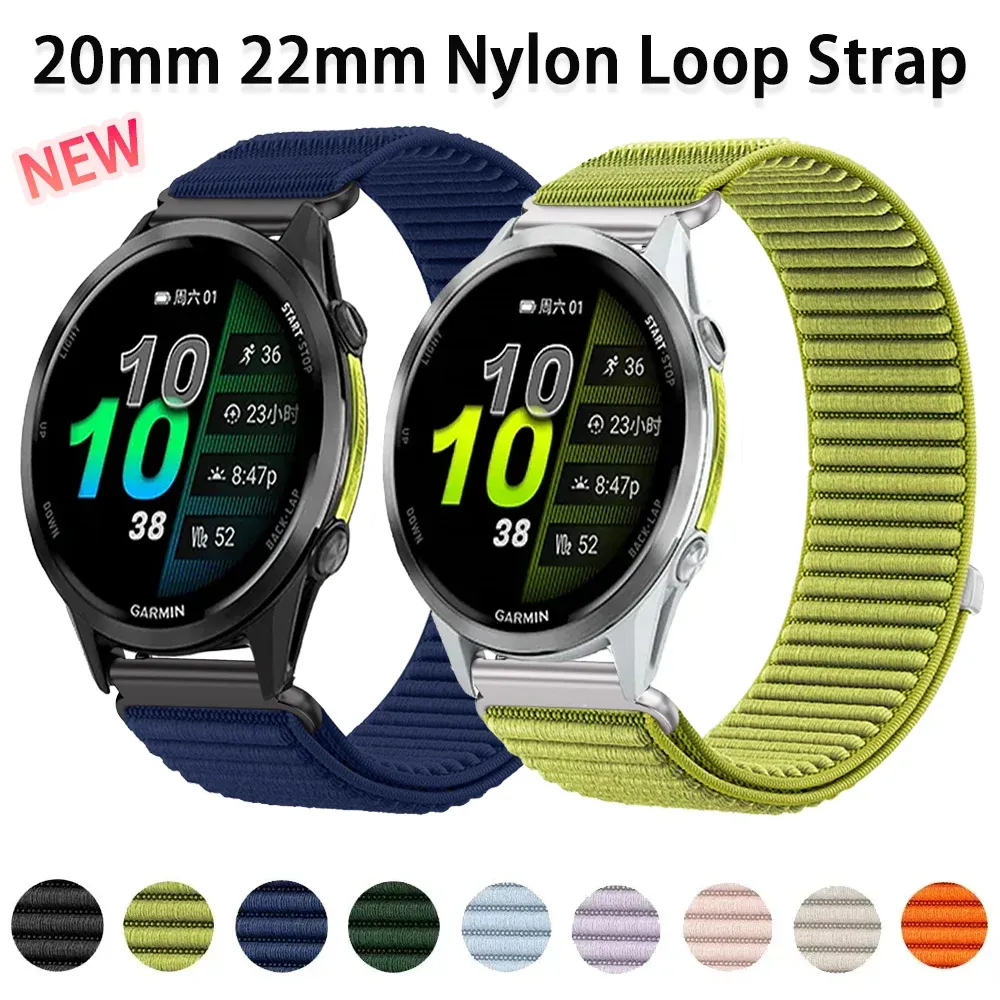 Bracelet nylon 18 à 22 mm pour Garmin Forerunner