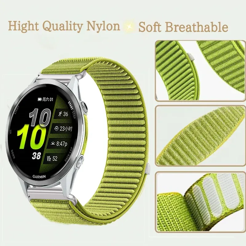 Bracelet nylon 18 à 22 mm pour Garmin Forerunner