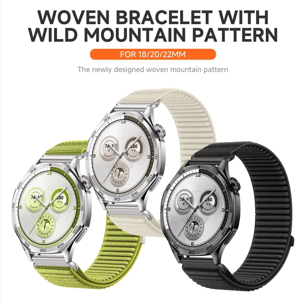 Bracelet nylon 18 à 22 mm pour Huawei et Amazfit