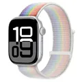 Bracelet nylon Apple Watch 40 à 49 mm – Couleur du bracelet 95 Arc-en-ciel blanc