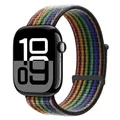 Bracelet nylon Apple Watch 40 à 49 mm – Couleur du bracelet 96 arc-en-ciel noir