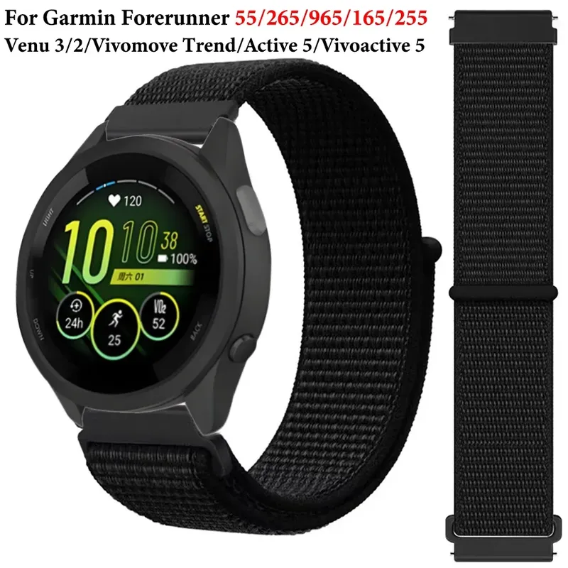 Bracelet nylon boucle 20 et 22 mm Garmin