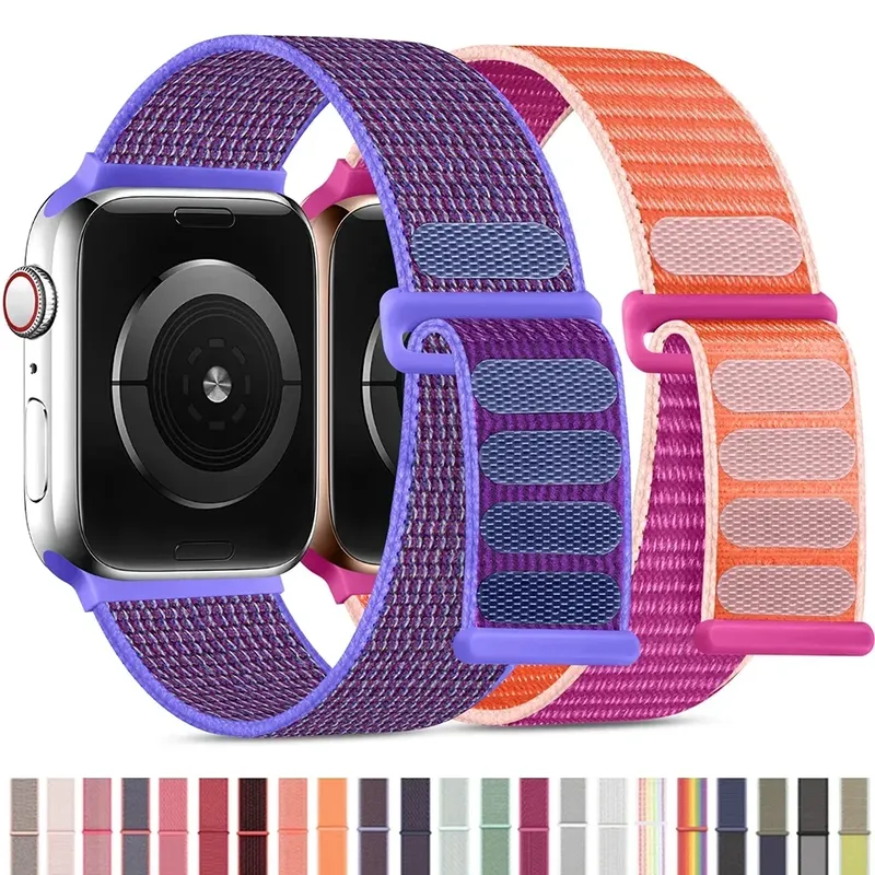 Bracelet nylon boucle pour Apple Watch 38 à 49 mm