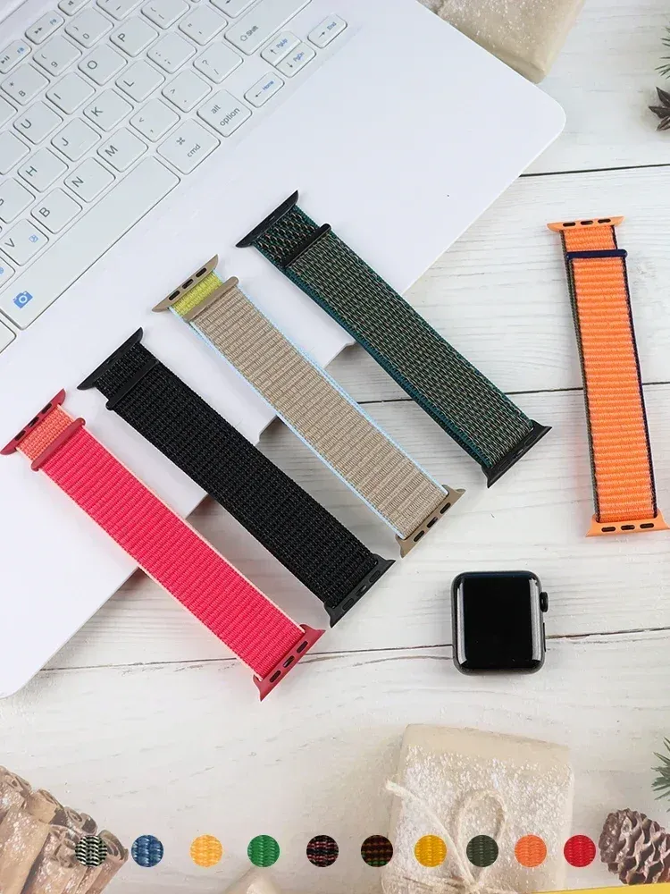 Bracelet nylon boucle pour Apple Watch 38 à 49 mm
