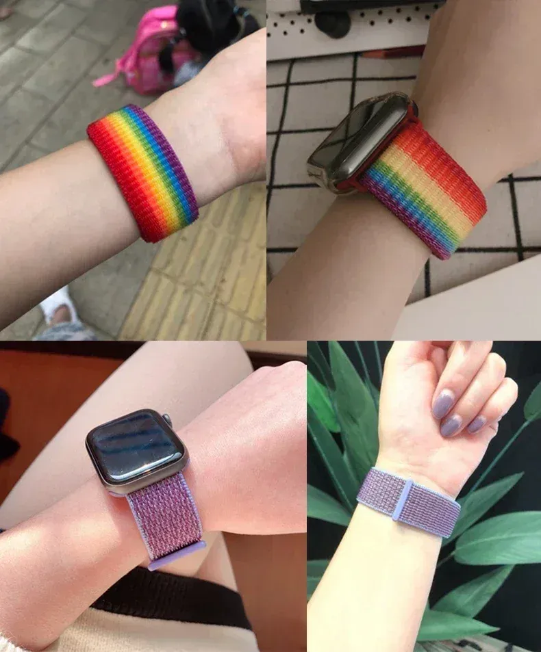 Bracelet nylon boucle pour Apple Watch 38 à 49 mm
