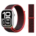 Bracelet nylon boucle pour Apple Watch 40 à 49 mm – Couleur du bracelet black red