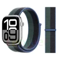 Bracelet nylon boucle pour Apple Watch 40 à 49 mm – Couleur du bracelet Blue-Moss Green