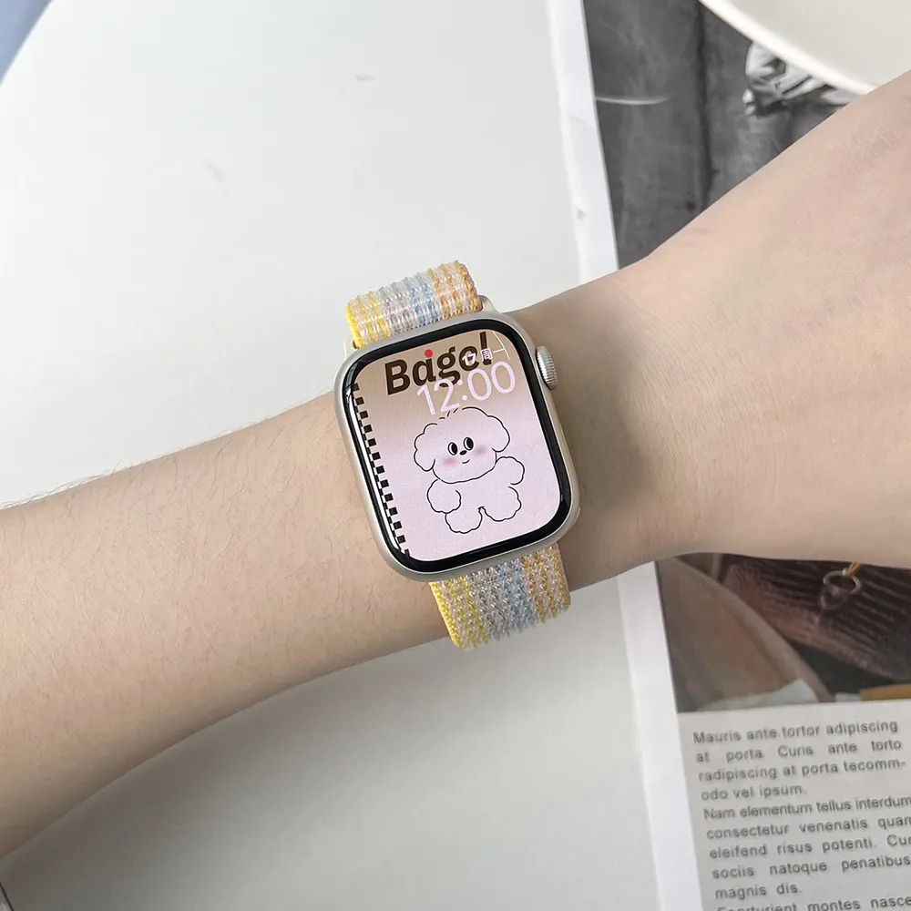 Bracelet nylon boucle pour Apple Watch 40 à 49 mm