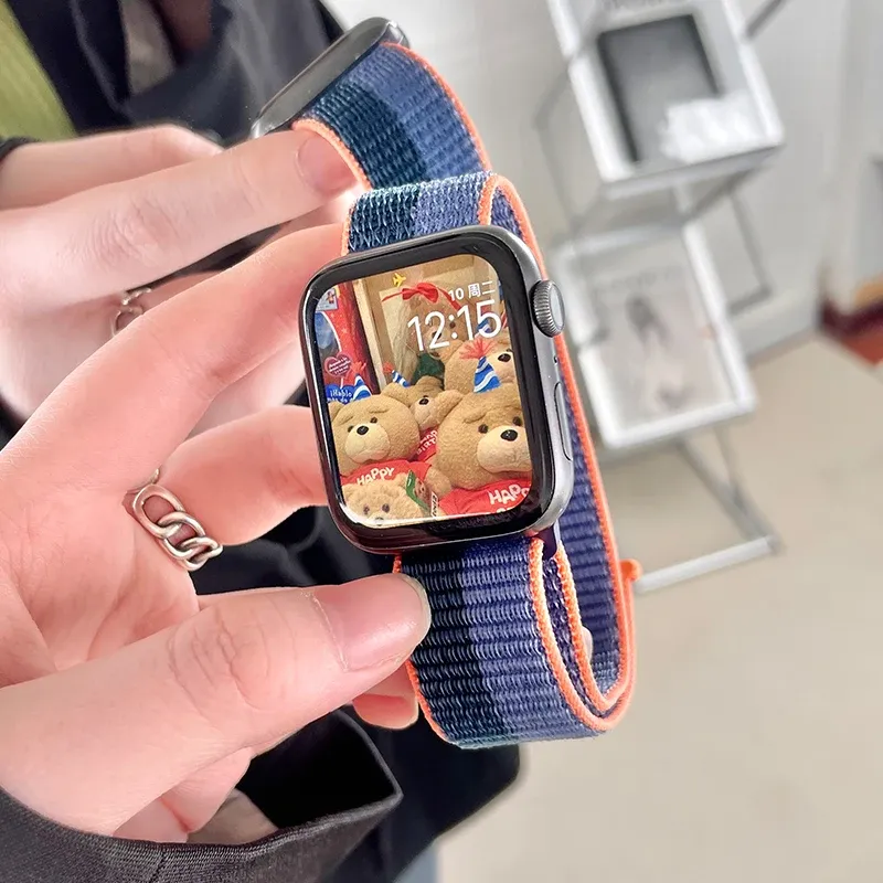 Bracelet nylon boucle pour Apple Watch 40 à 49 mm