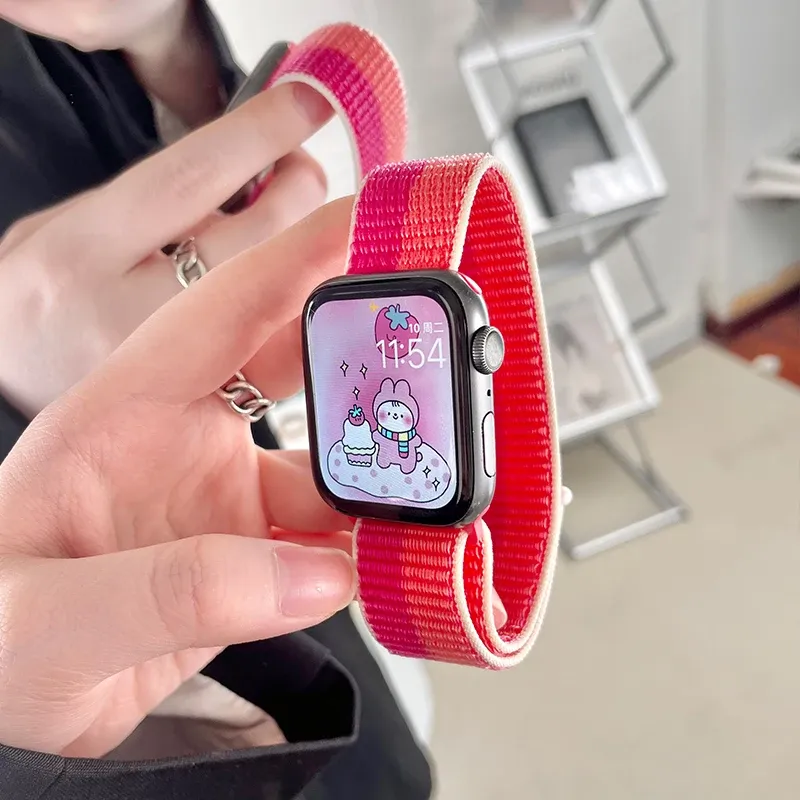 Bracelet nylon boucle pour Apple Watch 40 à 49 mm