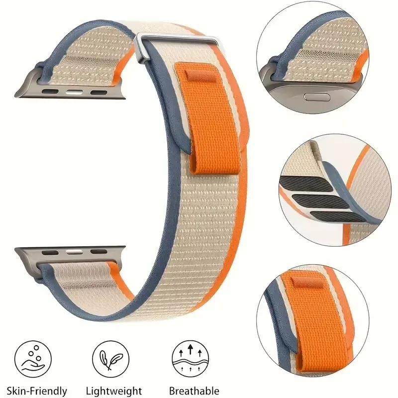 Bracelet nylon boucle sentier pour Apple Watch 38 à 49 mm