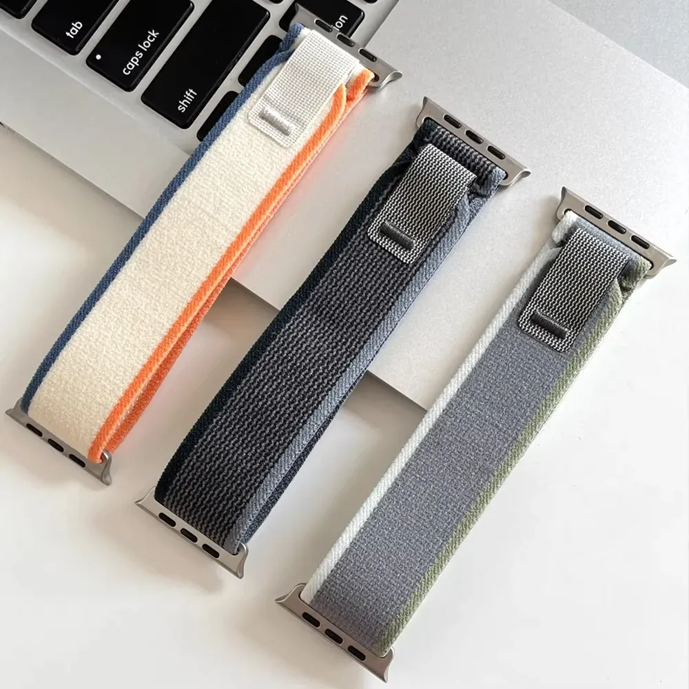 Bracelet nylon boucle sentier pour Apple Watch 38 à 49 mm