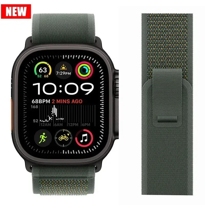 Bracelet nylon boucle sentier pour Apple Watch 38 à 49 mm