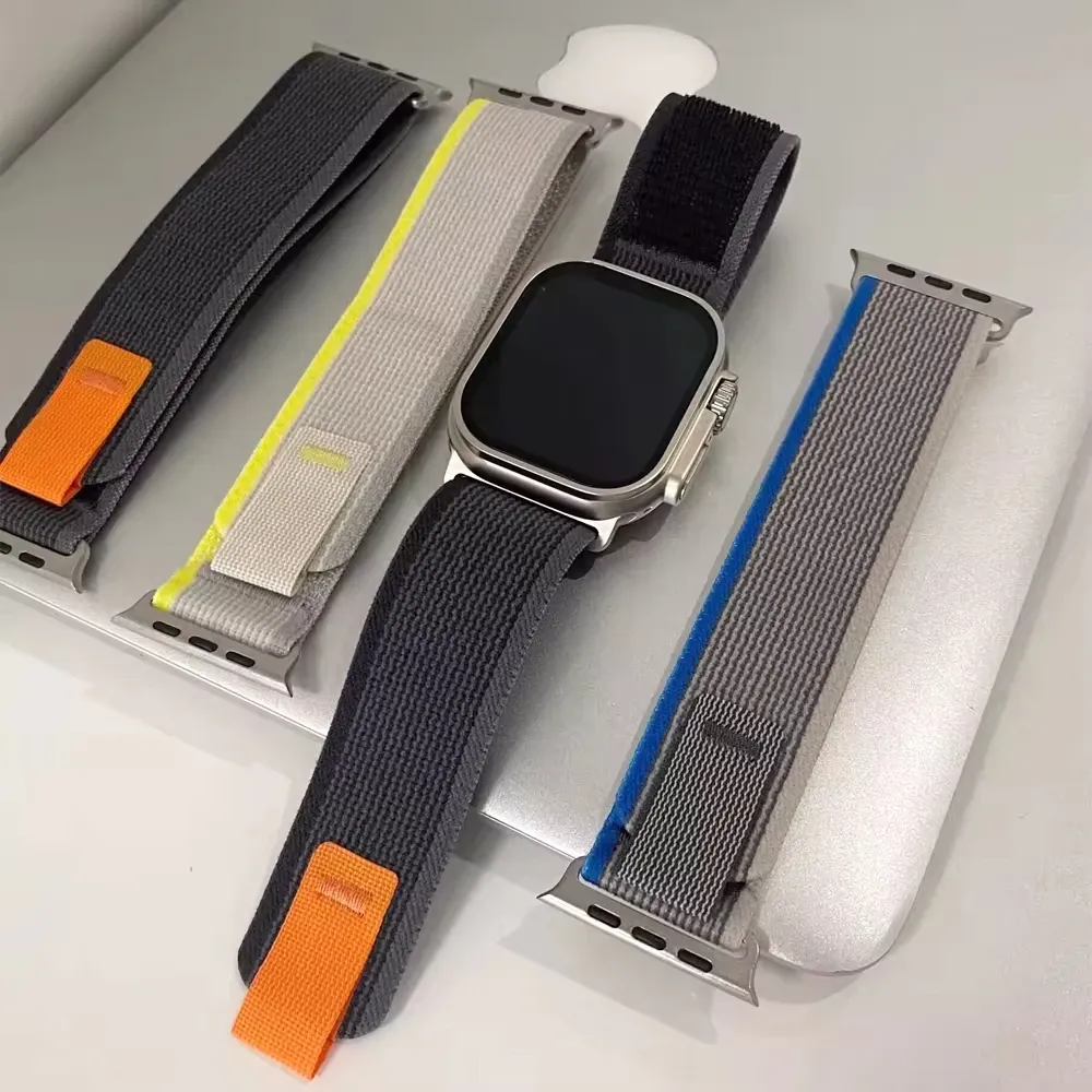 Bracelet nylon boucle sentier pour Apple Watch 38 à 49 mm