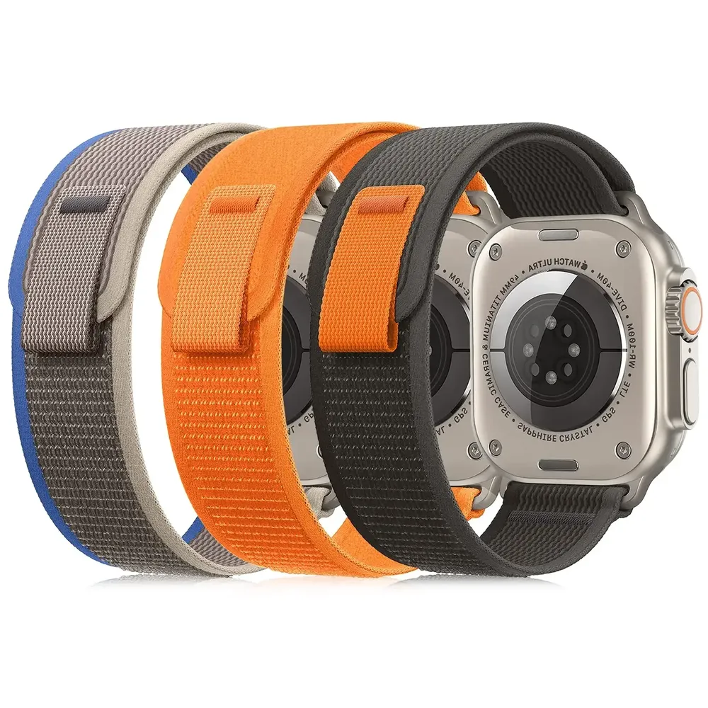 Bracelet nylon boucle sentier pour Apple Watch 38 à 49 mm