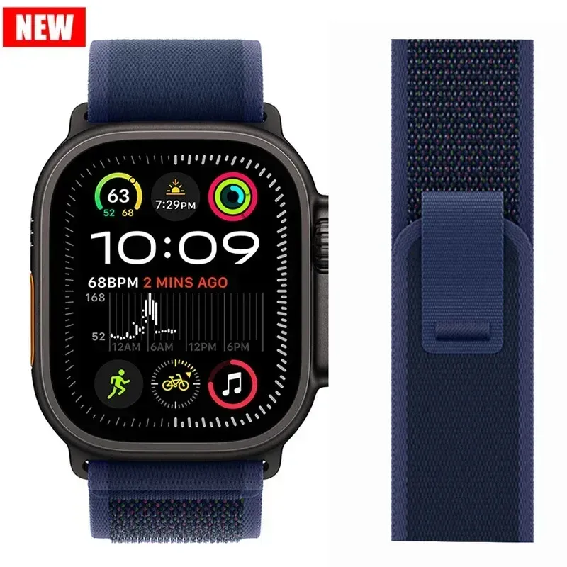 Bracelet nylon boucle sentier pour Apple Watch 38 à 49 mm