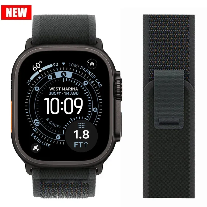 Bracelet nylon boucle sentier pour Apple Watch 38 à 49 mm