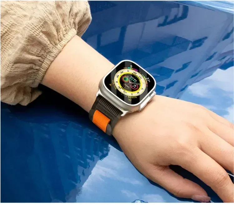 Bracelet nylon boucle sentier pour Apple Watch 38 à 49 mm