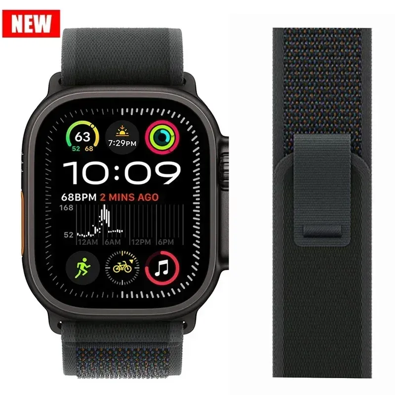 Bracelet nylon boucle sentier pour Apple Watch 38 à 49 mm