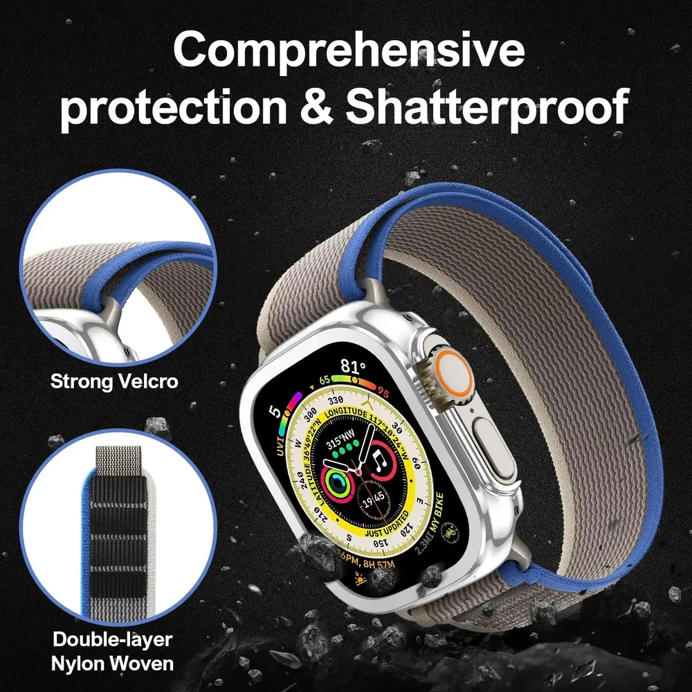 Bracelet nylon boucle sentier pour Apple Watch 38 à 49 mm