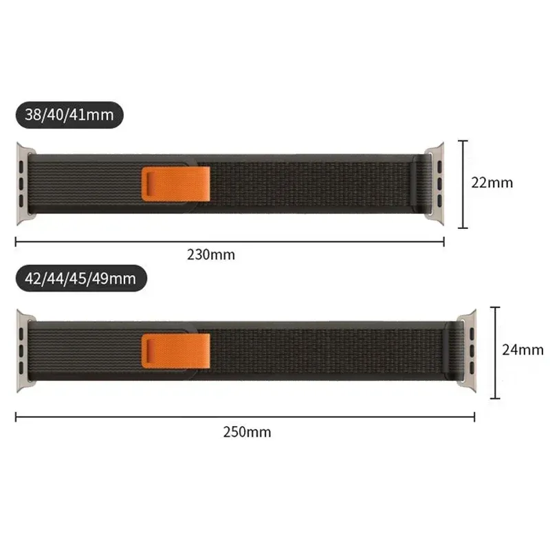Bracelet nylon boucle sentier pour Apple Watch 38 à 49 mm