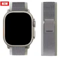 Bracelet nylon boucle sentier pour Apple Watch 38 à 49 mm – Couleur du bracelet new Green Gray 11