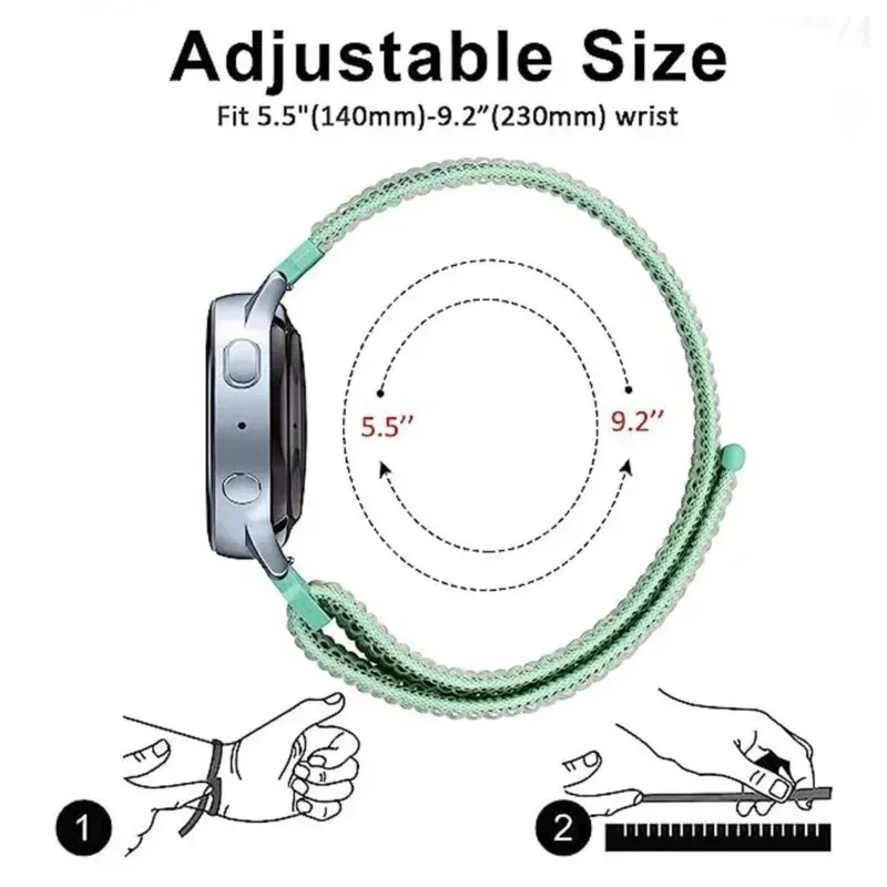 Bracelet nylon boucle sport 20 à 22 mm Samsung et Huawei