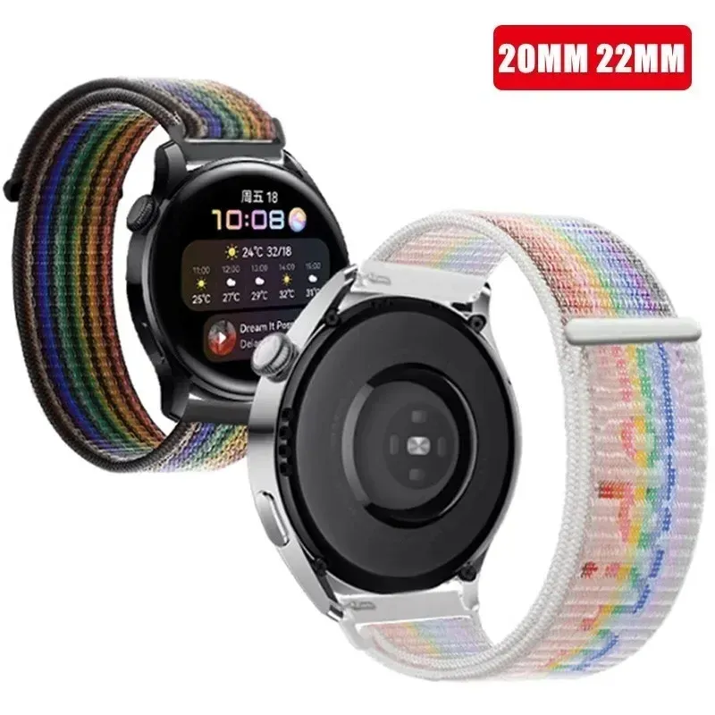 Bracelet nylon boucle sport 20 à 22 mm Samsung et Huawei
