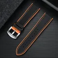 Bracelet nylon caoutchouc 18 à 24 mm étanche – Couleur du bracelet Black Orange