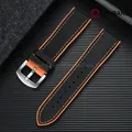Bracelet nylon caoutchouc 18 à 24 mm étanche – Couleur du bracelet Black Orange