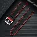 Bracelet nylon caoutchouc 18 à 24 mm étanche – Couleur du bracelet Black Red
