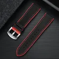 Bracelet nylon caoutchouc 18 à 24 mm étanche – Couleur du bracelet Black Red