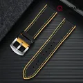 Bracelet nylon caoutchouc 18 à 24 mm étanche – Couleur du bracelet Black Yellow