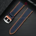 Bracelet nylon caoutchouc 18 à 24 mm étanche – Couleur du bracelet Blue Orange