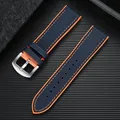Bracelet nylon caoutchouc 18 à 24 mm étanche – Couleur du bracelet Blue Orange