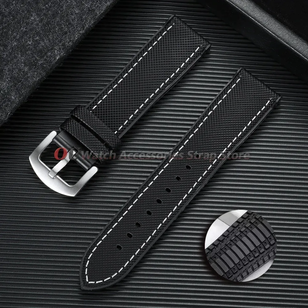 Bracelet nylon caoutchouc 18 à 24 mm étanche
