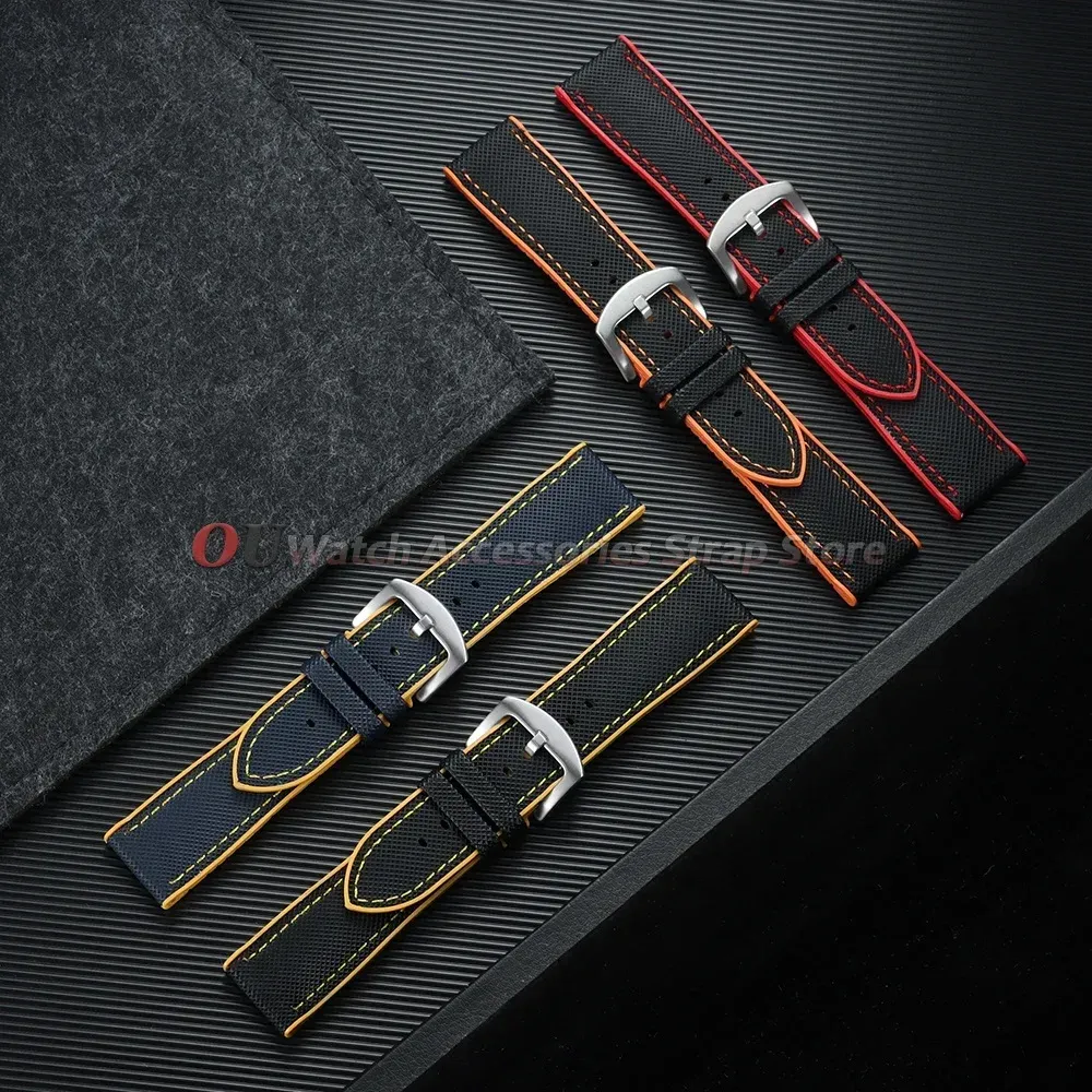Bracelet nylon caoutchouc 18 à 24 mm étanche
