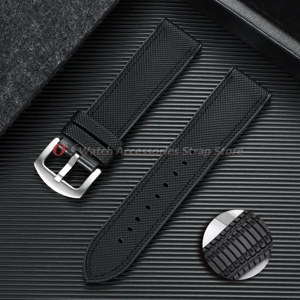 Bracelet nylon caoutchouc 18 à 24 mm étanche