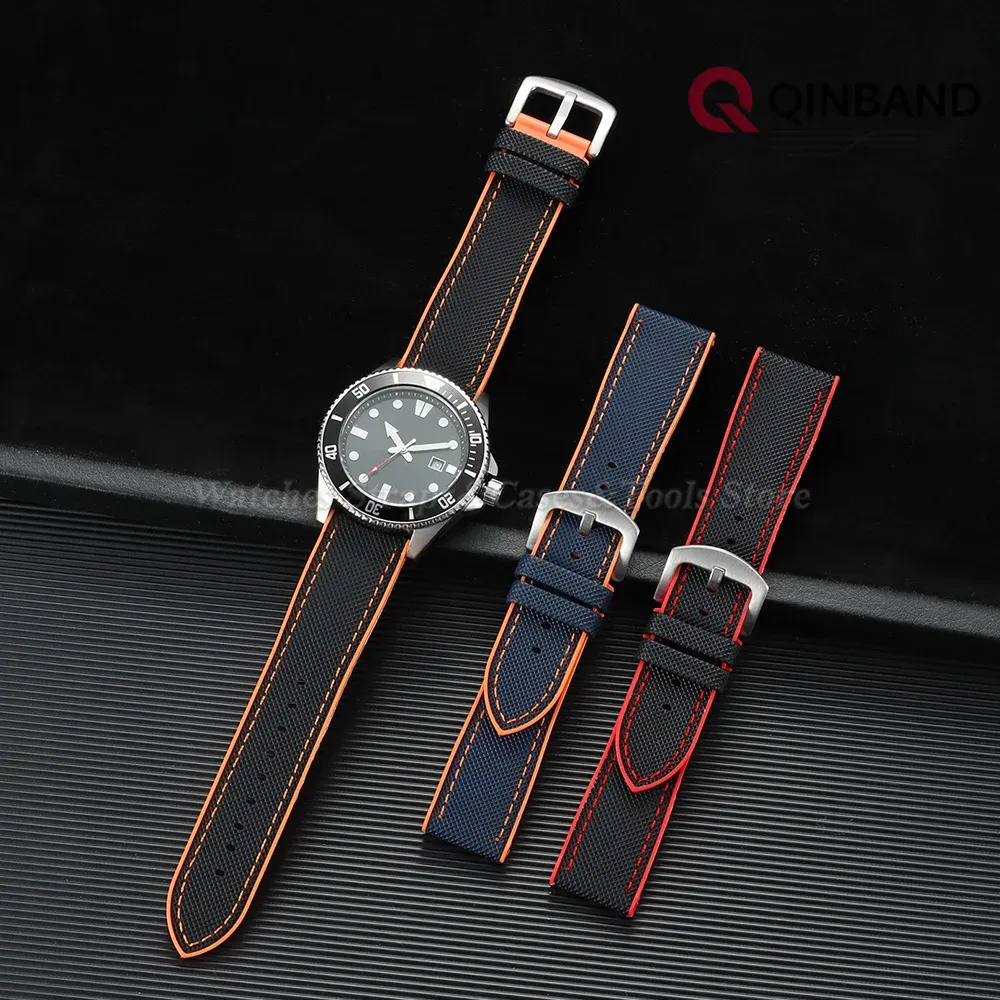 Bracelet nylon caoutchouc 18 à 24 mm étanche
