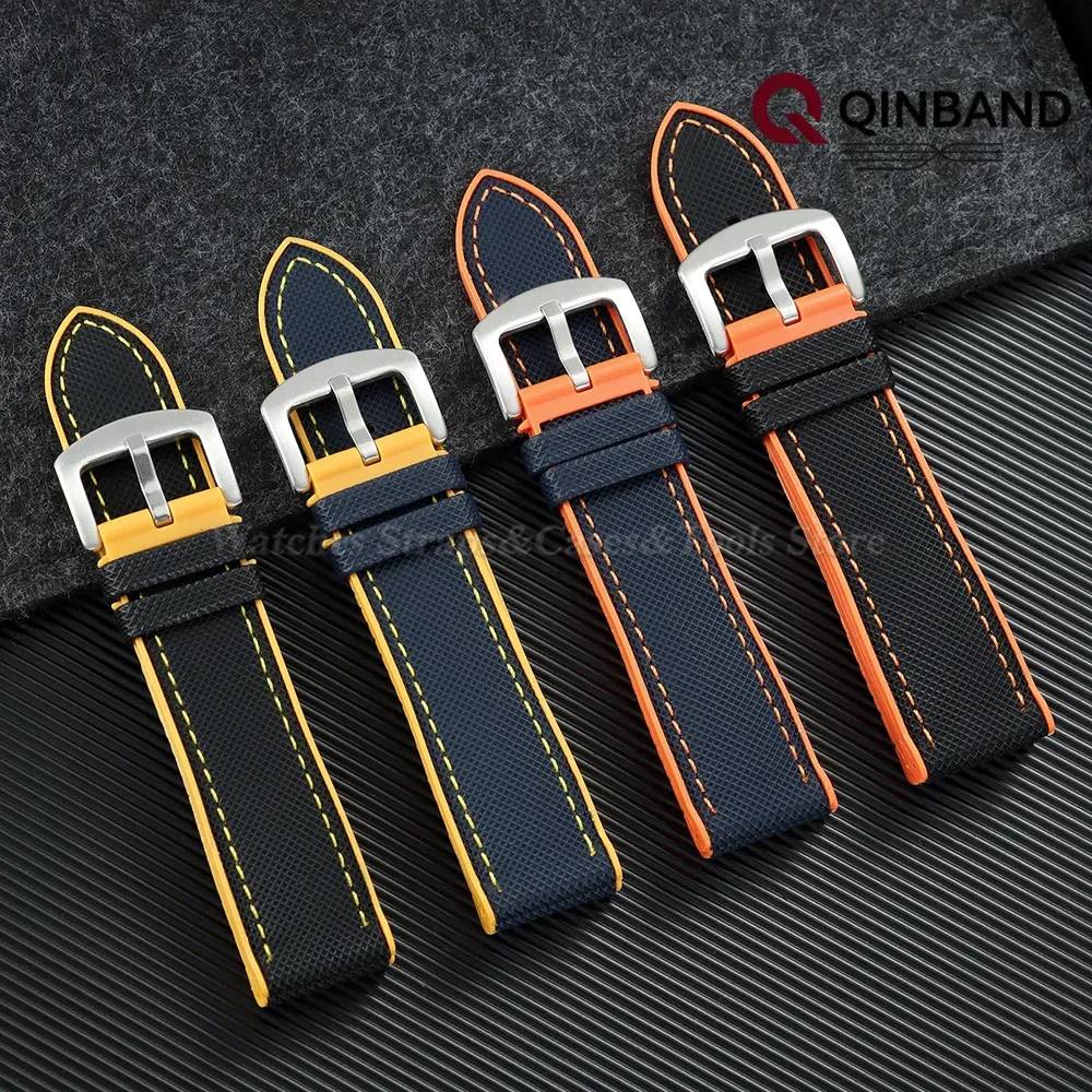 Bracelet nylon caoutchouc 18 à 24 mm étanche