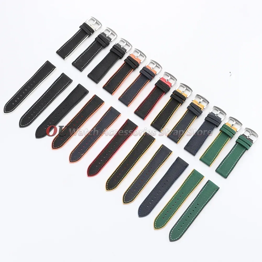 Bracelet nylon caoutchouc 18 à 24 mm étanche